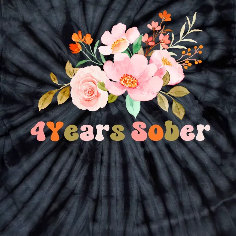 4 Years Sober Gift Sober Anniversary Gift Sobriety Gift Recovery Soberversary Tie-Dye T-Shirt