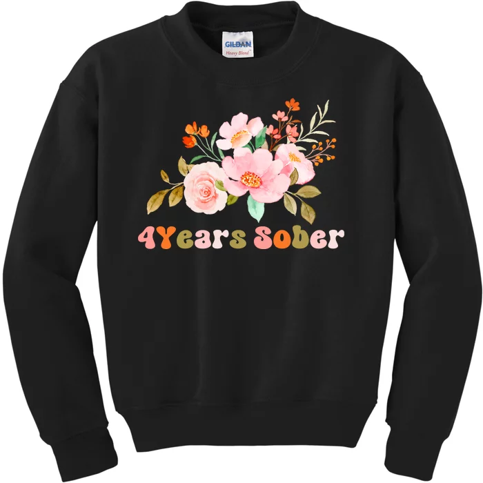 4 Years Sober Gift Sober Anniversary Gift Sobriety Gift Recovery Soberversary Kids Sweatshirt