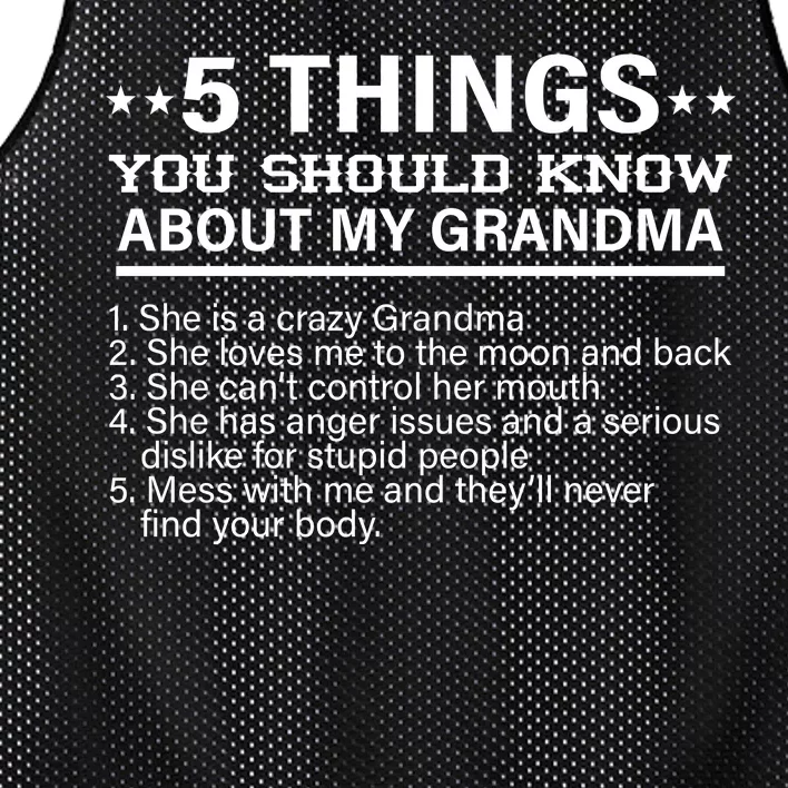 5 Things You Should Know About My Crazy Grandma Mesh Reversible Basketball Jersey Tank