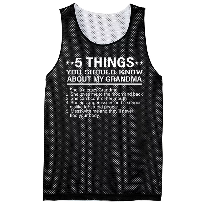 5 Things You Should Know About My Crazy Grandma Mesh Reversible Basketball Jersey Tank