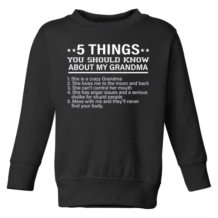 5 Things You Should Know About My Crazy Grandma Toddler Sweatshirt