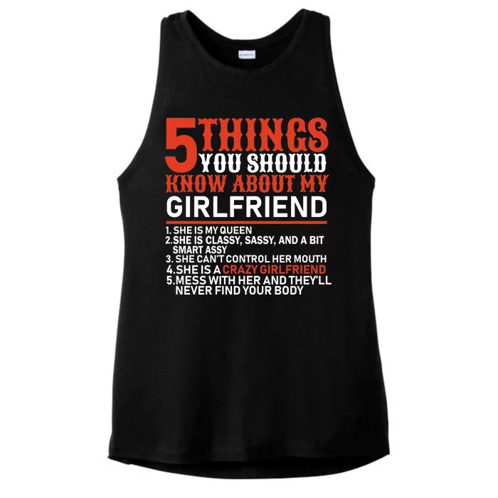 5 Things You Should Know About My Girlfriend Ladies Tri-Blend Wicking Tank