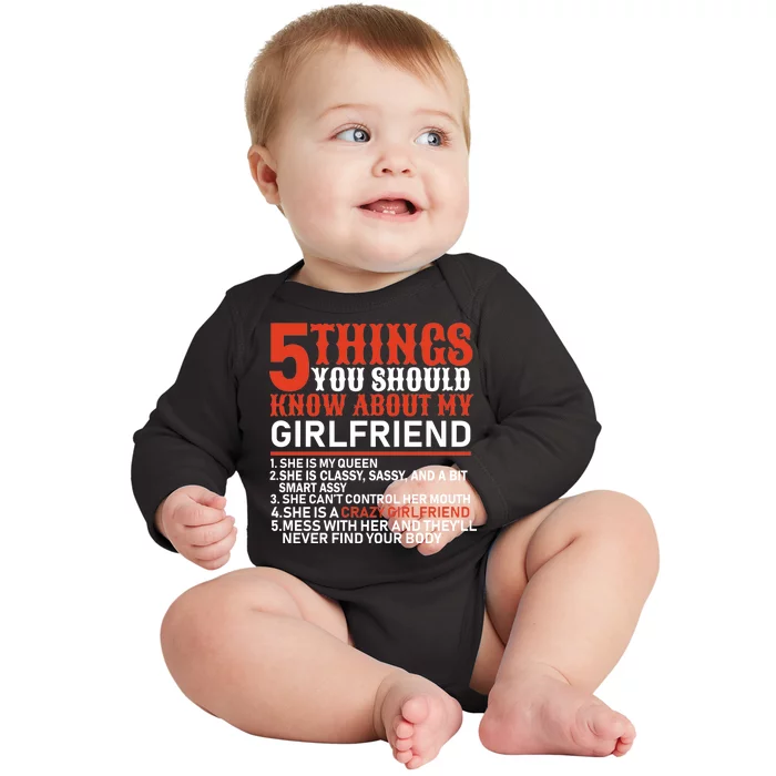 5 Things You Should Know About My Girlfriend Baby Long Sleeve Bodysuit