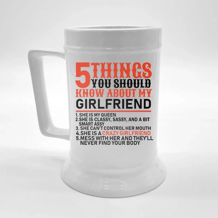 5 Things You Should Know About My Girlfriend Front & Back Beer Stein