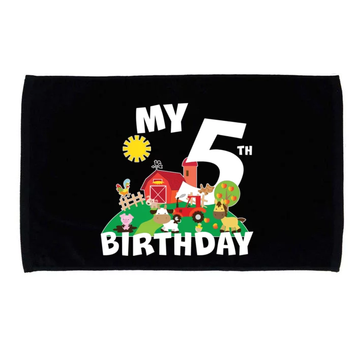 5 Year Old Farm My 5th Birthday Microfiber Hand Towel