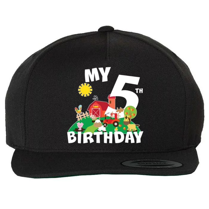 5 Year Old Farm My 5th Birthday Wool Snapback Cap