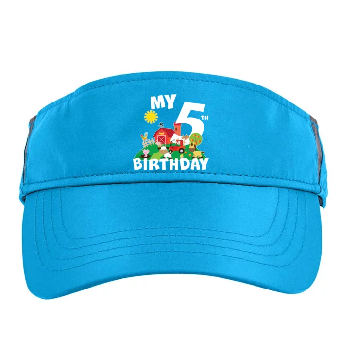 5 Year Old Farm My 5th Birthday Adult Drive Performance Visor