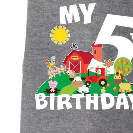 5 Year Old Farm My 5th Birthday Doggie 3-End Fleece Hoodie