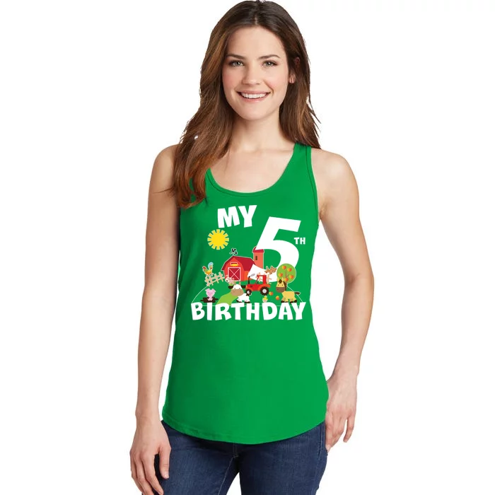 5 Year Old Farm My 5th Birthday Ladies Essential Tank