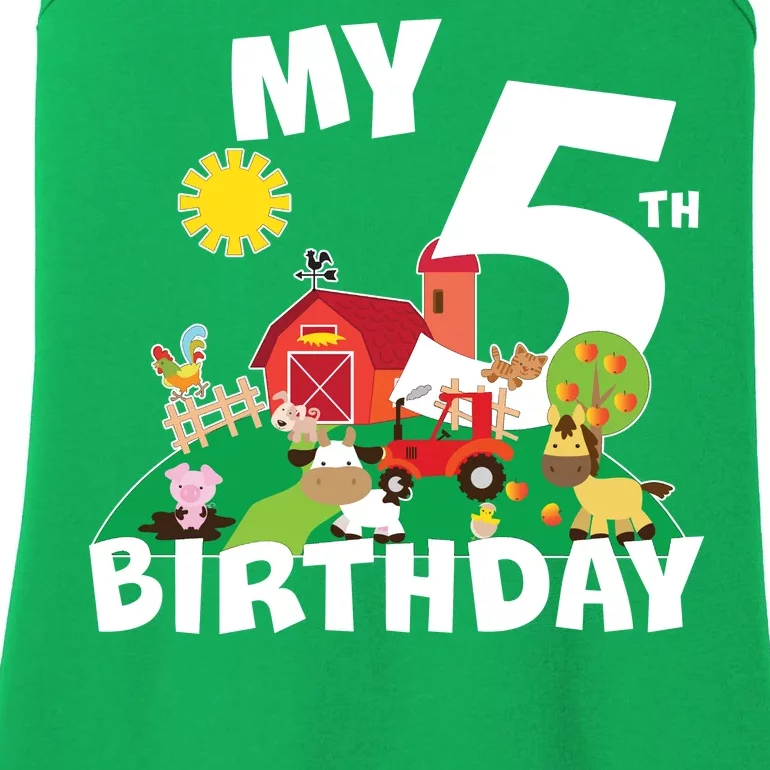 5 Year Old Farm My 5th Birthday Ladies Essential Tank