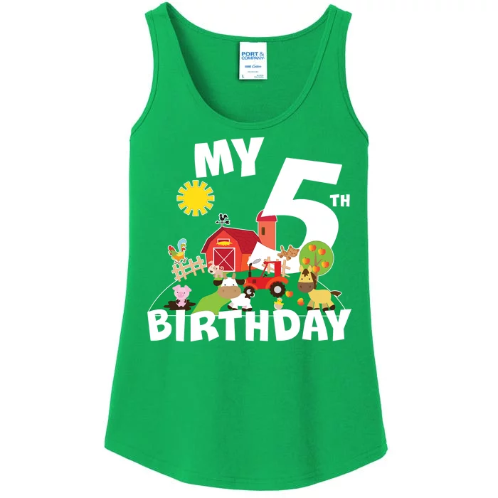 5 Year Old Farm My 5th Birthday Ladies Essential Tank