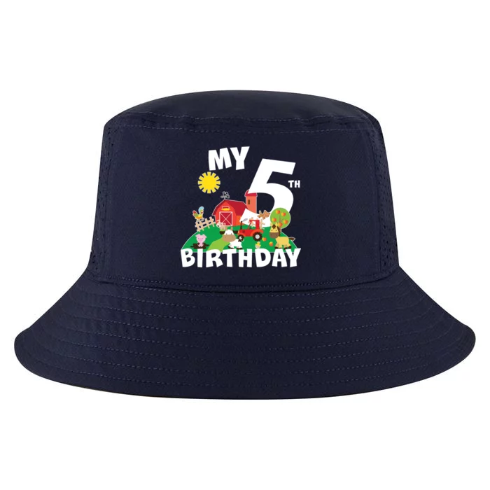 5 Year Old Farm My 5th Birthday Cool Comfort Performance Bucket Hat