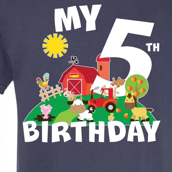 5 Year Old Farm My 5th Birthday Garment-Dyed Heavyweight T-Shirt