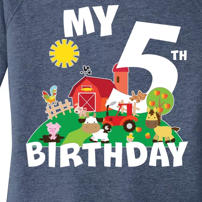 5 Year Old Farm My 5th Birthday Women's Perfect Tri Tunic Long Sleeve Shirt