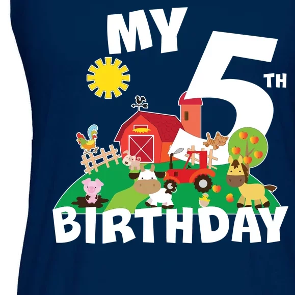 5 Year Old Farm My 5th Birthday Ladies Essential Flowy Tank