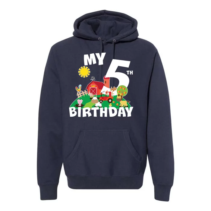 5 Year Old Farm My 5th Birthday Premium Hoodie