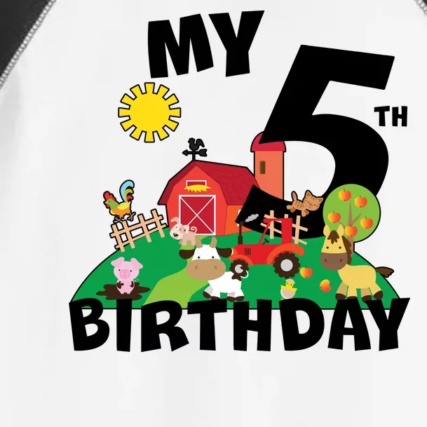 5 Year Old Farm My 5th Birthday Toddler Fine Jersey T-Shirt