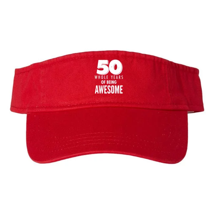 50 Whole Years Of Being Awesome Birthday Valucap Bio-Washed Visor