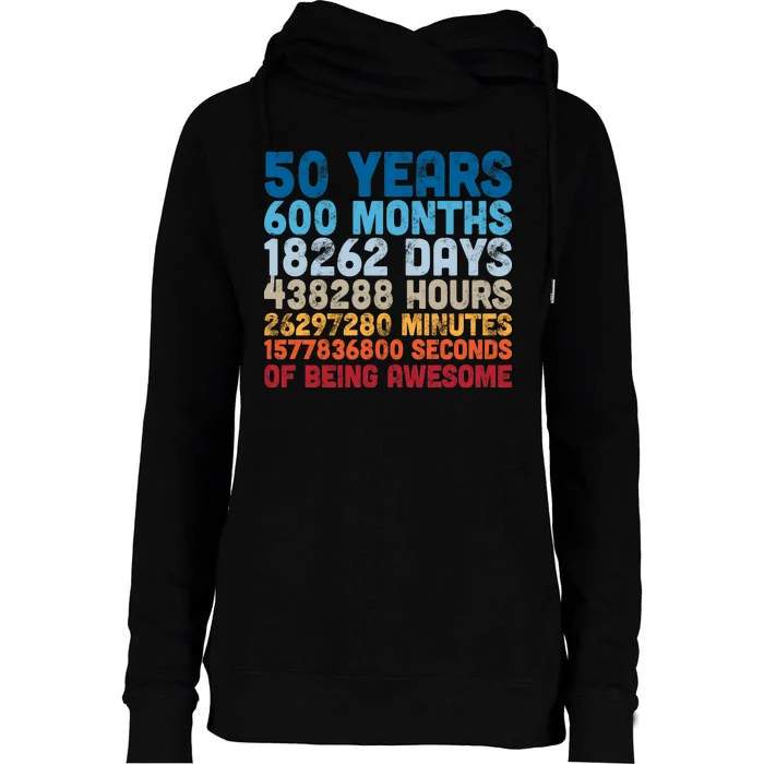 50 Years Months Days Hours Minutes Seconds Of Being Awesome Womens Funnel Neck Pullover Hood