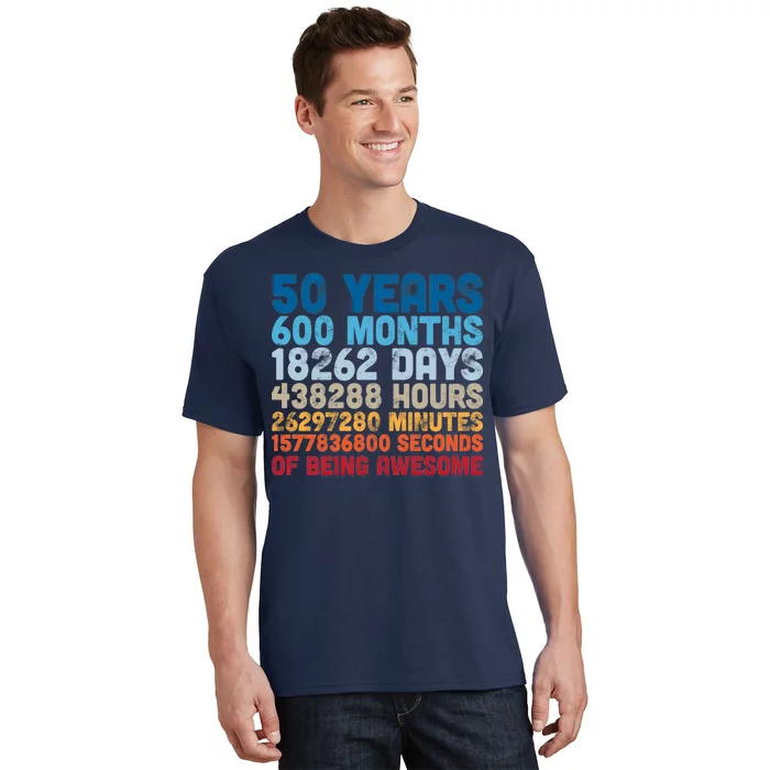 50 Years Months Days Hours Seconds Of Being Awesome T-Shirt | TeeShirtPalace