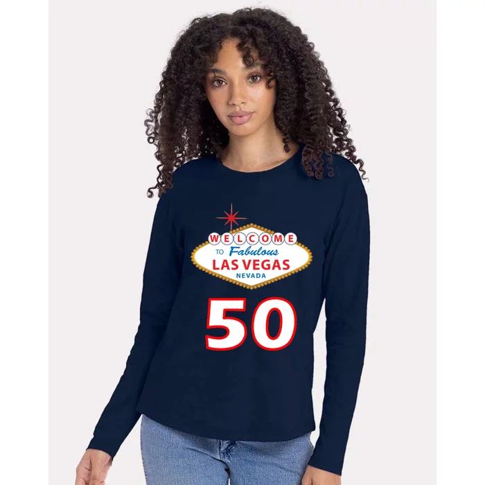 50 Years Old In Vegas - 50th Birthday Womens Cotton Relaxed Long Sleeve T-Shirt