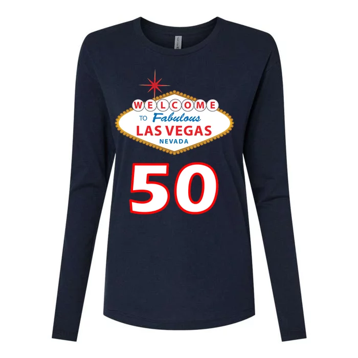 50 Years Old In Vegas - 50th Birthday Womens Cotton Relaxed Long Sleeve T-Shirt