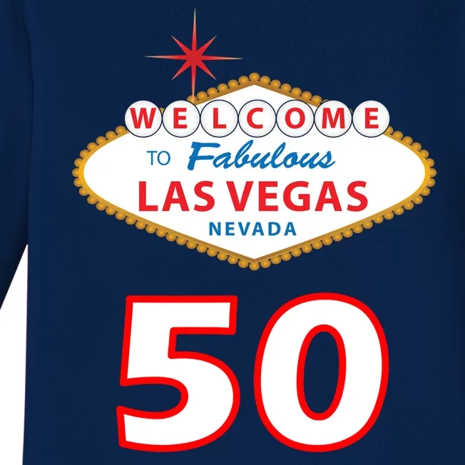 50 Years Old In Vegas - 50th Birthday Baby Long Sleeve Bodysuit