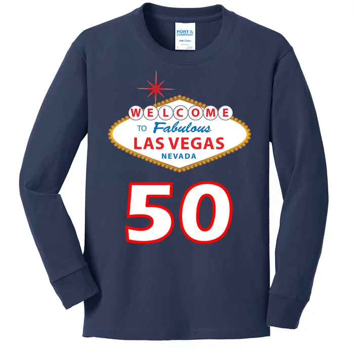 50 Years Old In Vegas - 50th Birthday Kids Long Sleeve Shirt