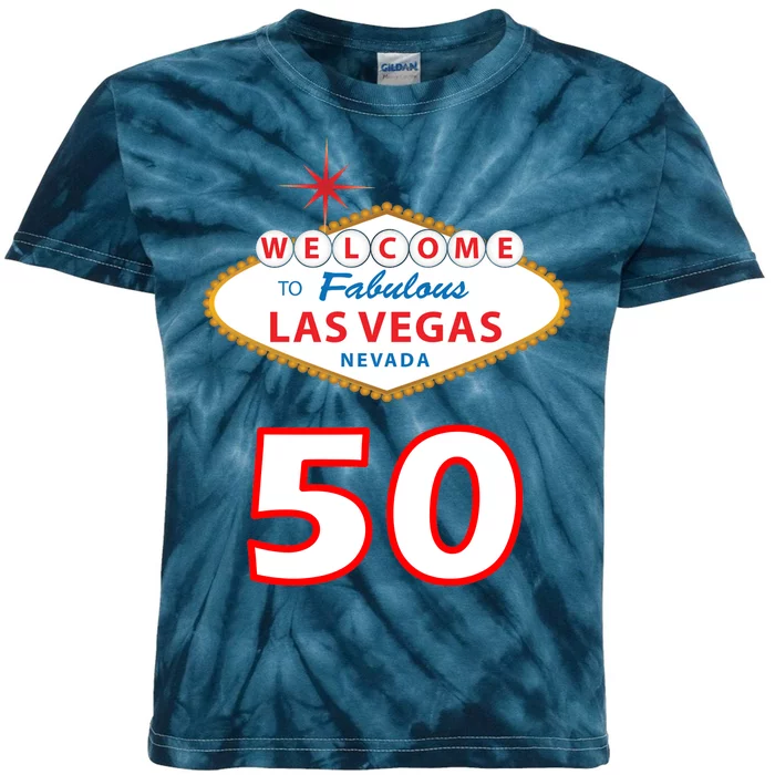 50 Years Old In Vegas - 50th Birthday Kids Tie-Dye T-Shirt