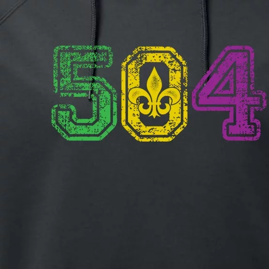 504 New Orleans Mardi Gras Performance Fleece Hoodie