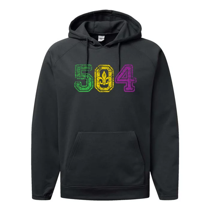 504 New Orleans Mardi Gras Performance Fleece Hoodie