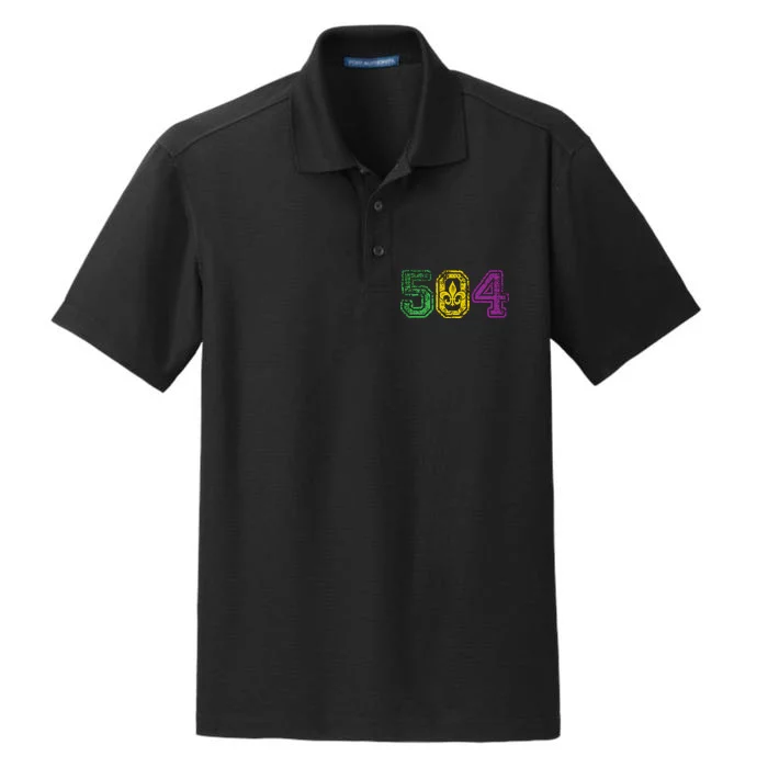 504 New Orleans Mardi Gras Dry Zone Grid Performance Polo