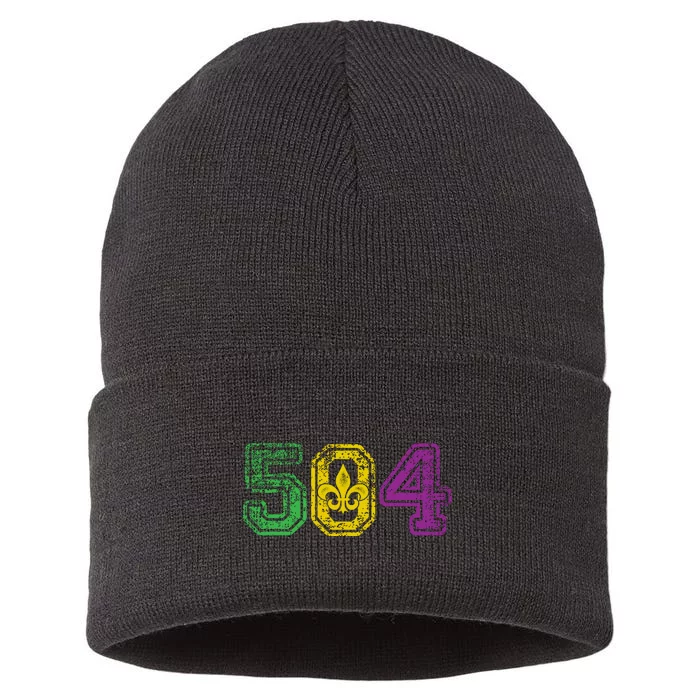 504 New Orleans Mardi Gras Sustainable Knit Beanie