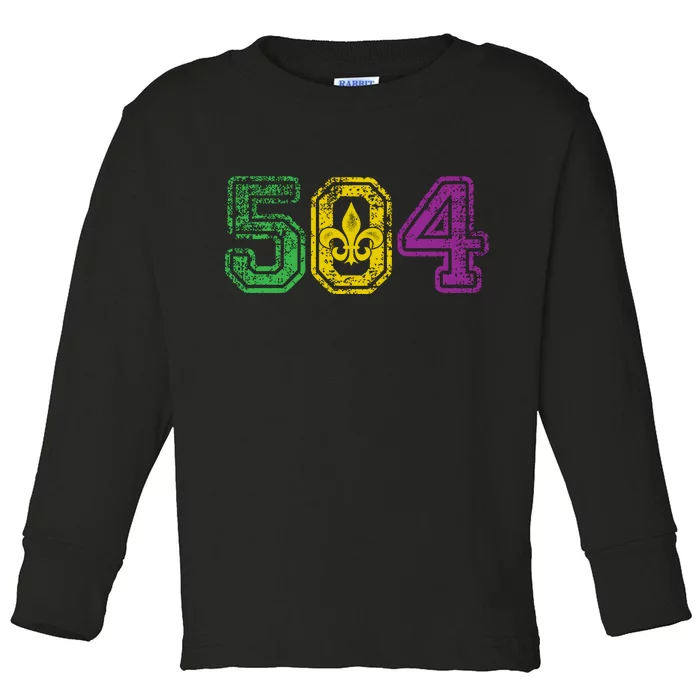 504 New Orleans Mardi Gras Toddler Long Sleeve Shirt