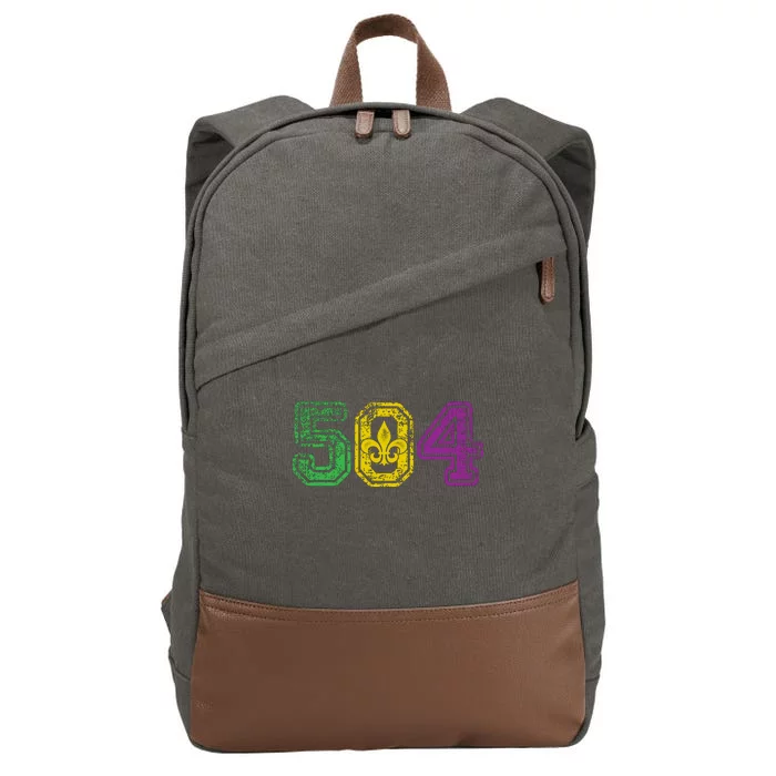 504 New Orleans Mardi Gras Cotton Canvas Backpack