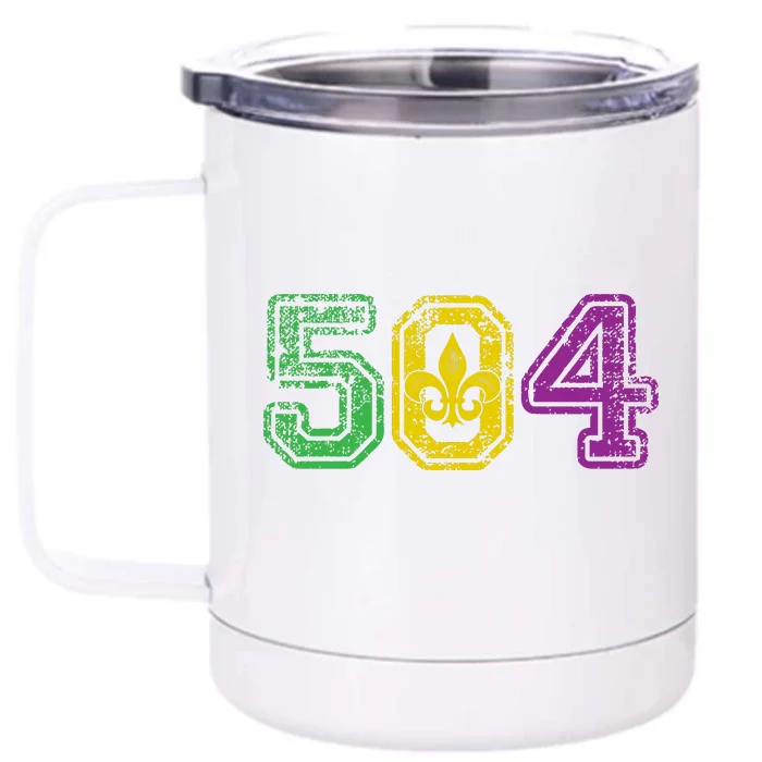 504 New Orleans Mardi Gras Front & Back 12oz Stainless Steel Tumbler Cup