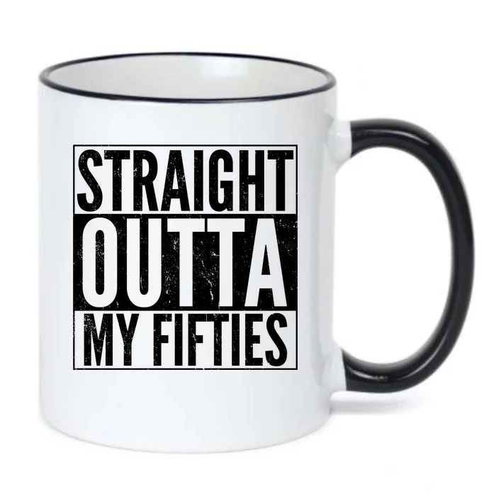 50th Birthday - Straight Outta My Fifties Black Color Changing Mug