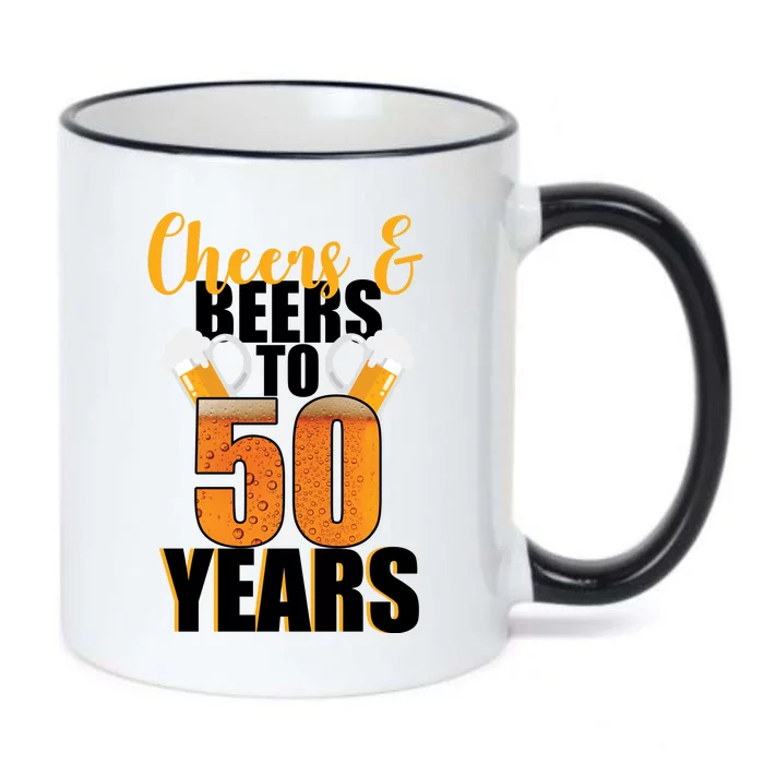 50th Birthday Cheers & Beers To 50 Years Black Color Changing Mug