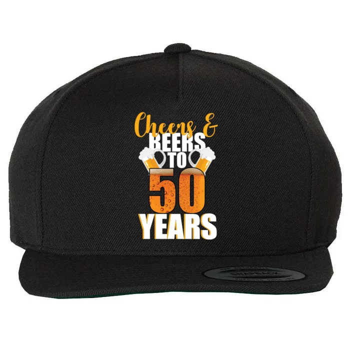 50th Birthday Cheers & Beers To 50 Years Wool Snapback Cap