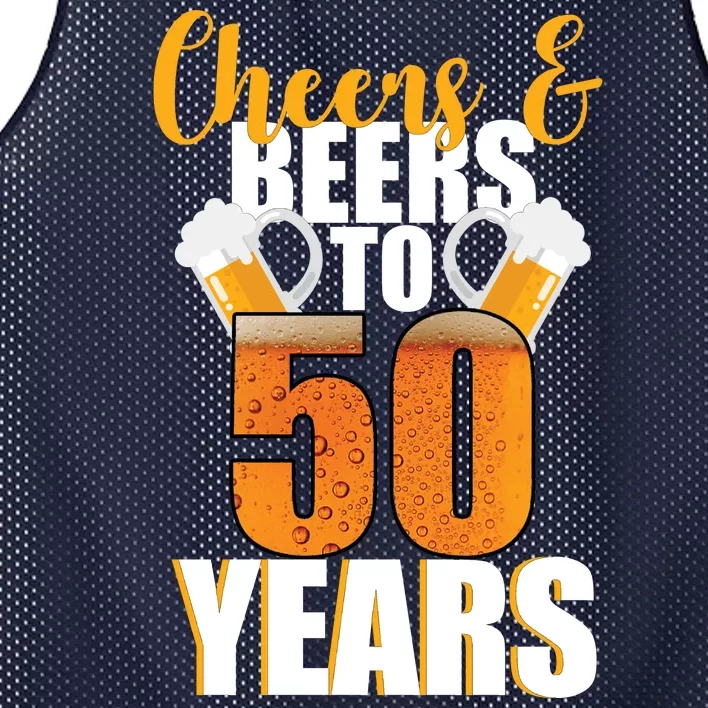 50th Birthday Cheers & Beers To 50 Years Mesh Reversible Basketball Jersey Tank