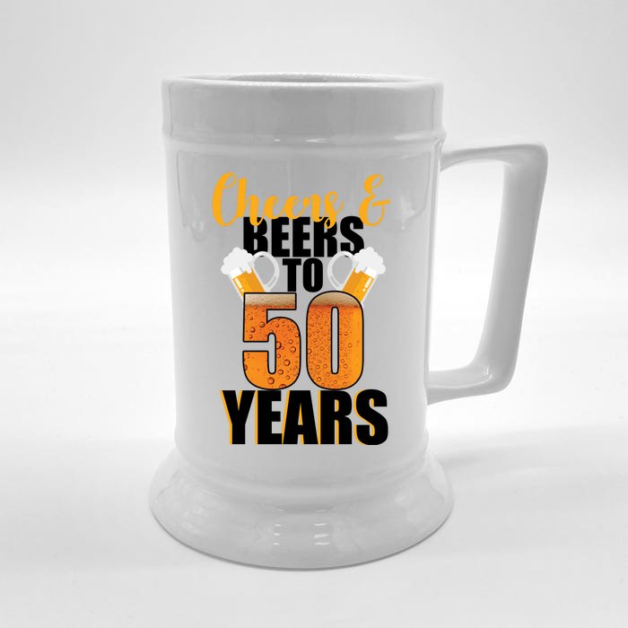 50th Birthday Cheers & Beers To 50 Years Front & Back Beer Stein