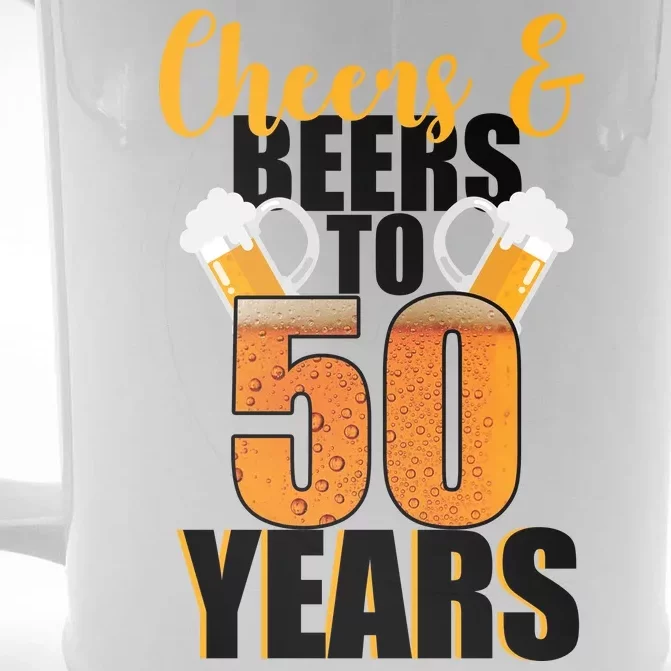 50th Birthday Cheers & Beers To 50 Years Front & Back Beer Stein