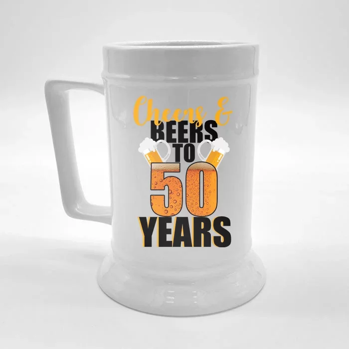 50th Birthday Cheers & Beers To 50 Years Front & Back Beer Stein