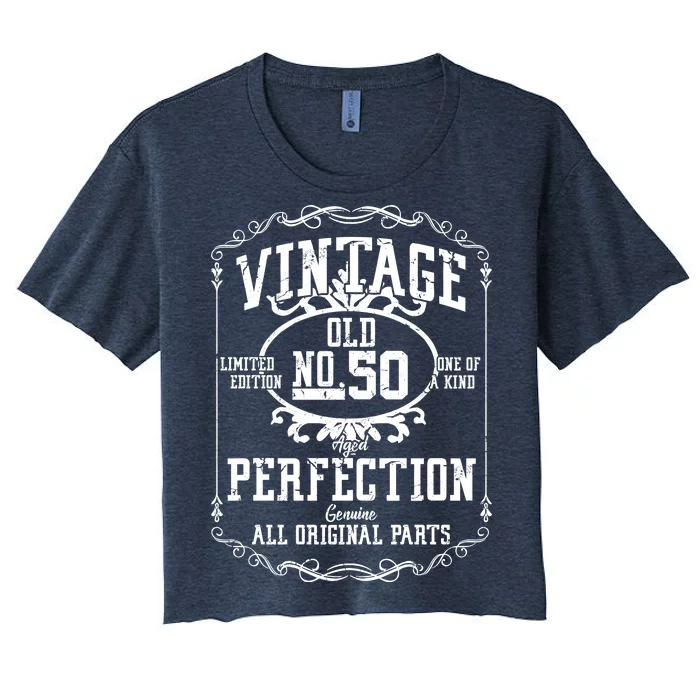 50th Birthday Genuine All Original Parts Women's Crop Top Tee