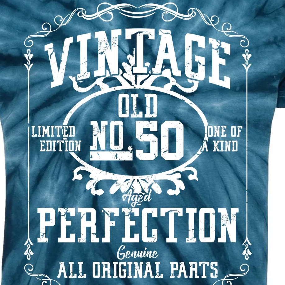 50th Birthday Genuine All Original Parts Kids Tie-Dye T-Shirt