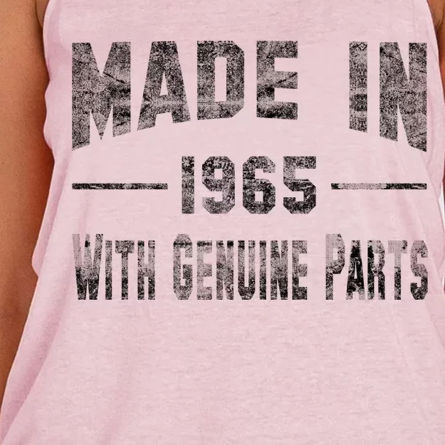 50th Birthday Gift Made In 1965 With Genuine Parts Women's Knotted Racerback Tank