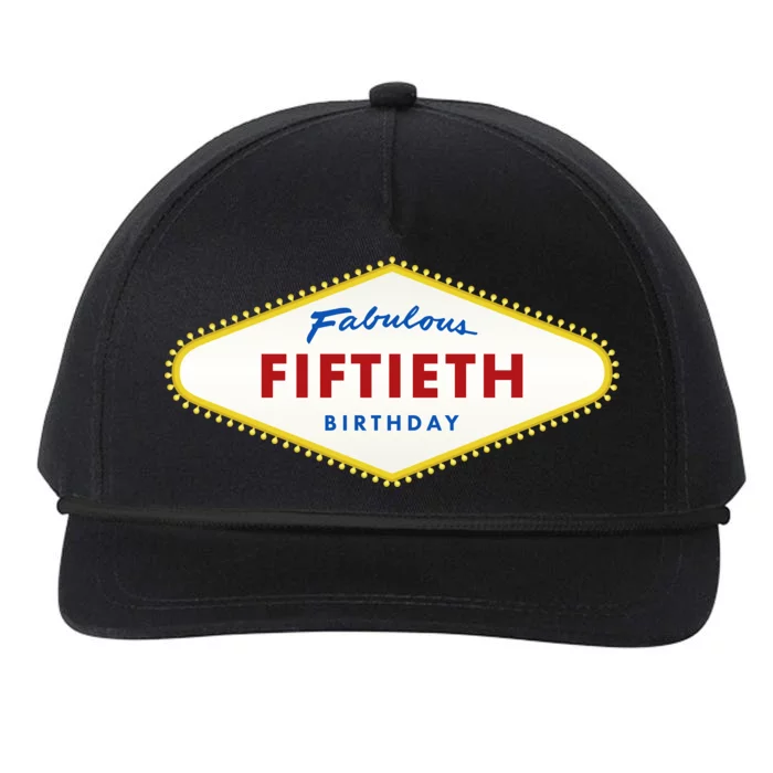 50th Birthday Las Vegas Fabulous fiftieth Snapback Five-Panel Rope Hat