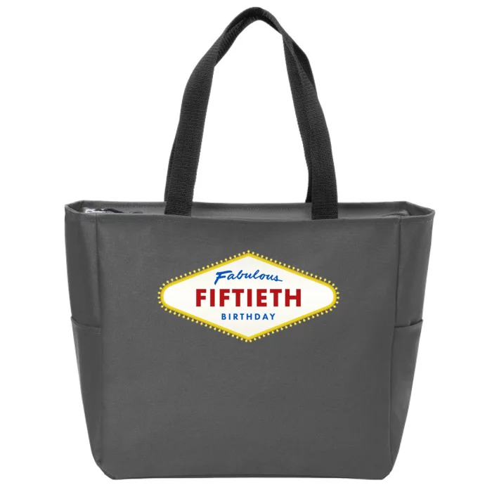 50th Birthday Las Vegas Fabulous fiftieth Zip Tote Bag