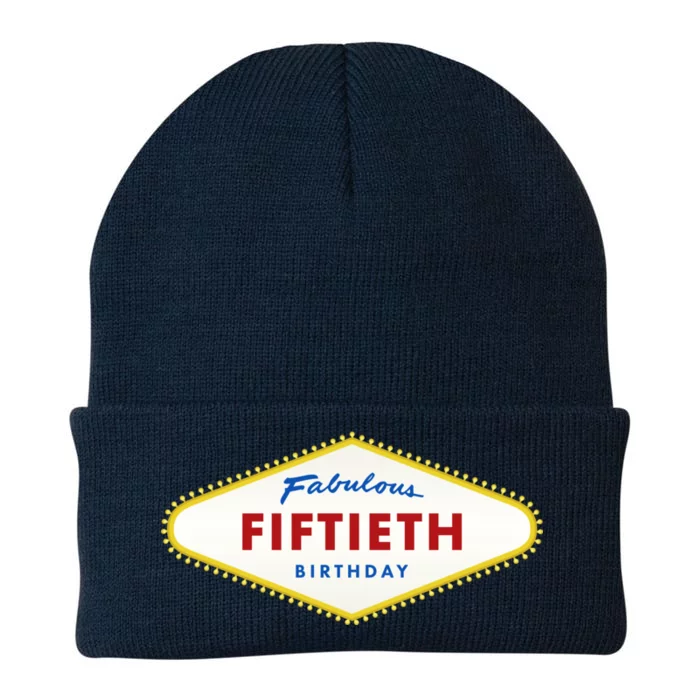 50th Birthday Las Vegas Fabulous fiftieth Knit Cap Winter Beanie