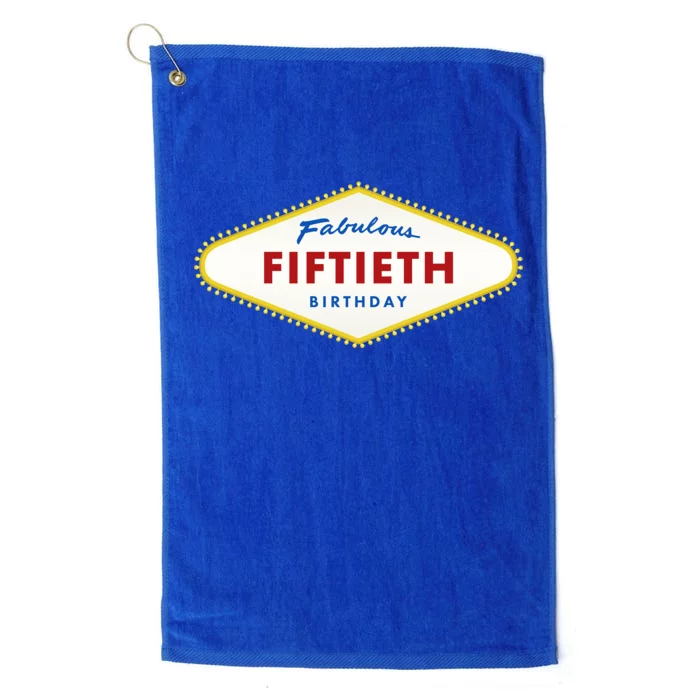 50th Birthday Las Vegas Fabulous fiftieth Platinum Collection Golf Towel